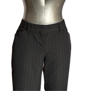 Express Editor Black Pinstripe Bootcut Dress Pants Size 2R Career Stretch